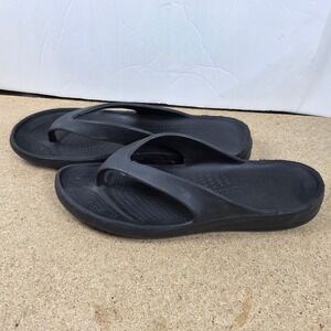 Dawgs Women Black Flip Flop Sandals Size 11 43 Comfort Thong beach vacation‎